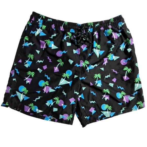 No Boundaries Men's Multicolor Hawaii Palm Mesh Lined Swim Trunks Size L (36/38) - Picture 1 of 10